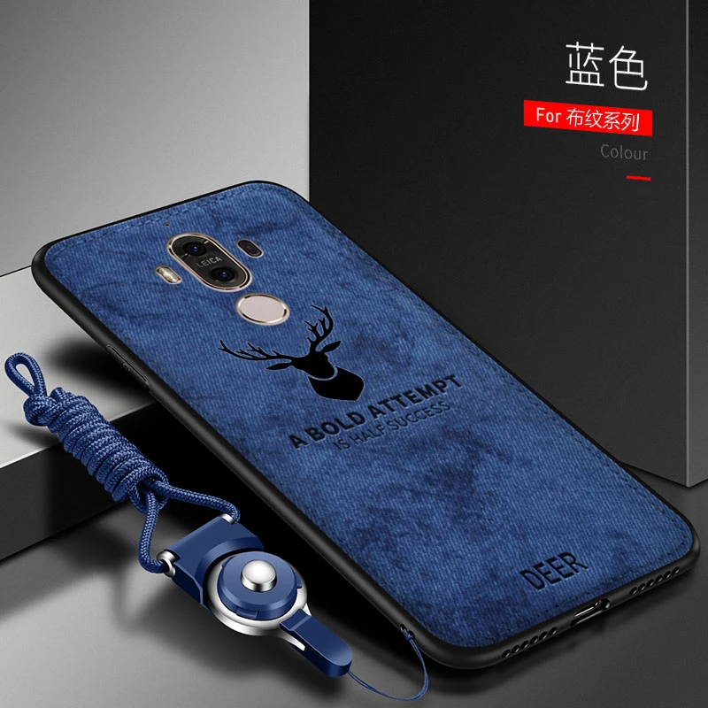 For Huawei Mate 10 9 Pro Case Soft Silicone+Hard fabric Deer Slim Protective Back Cover Case for huawei mate 8 7 9 10pro shell