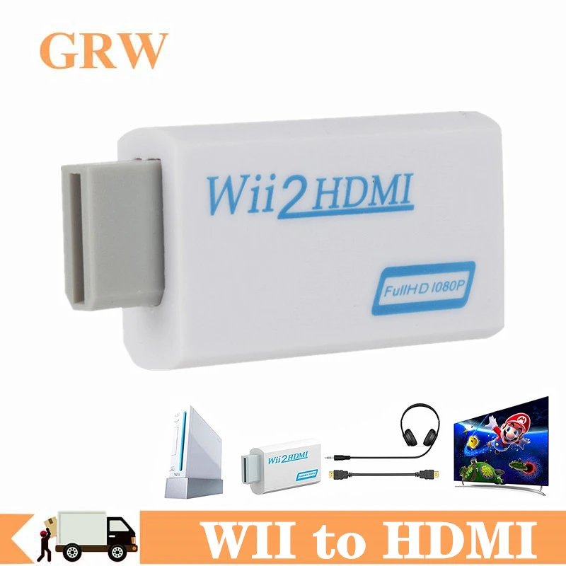WII to HDMI Converter Full HD 1080P WII to HDMI Wii 2 HDMI Converter 3.5mm Audio for PC HDTV Monitor Display Wii To HDMI Adapter