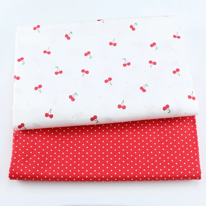 Cute Cherry 100% Cotton Twill Fabric For Baby Child, DIY Patchwork Cloth,Sewing Quilting Bed Sheet Dresses Materials Fabric