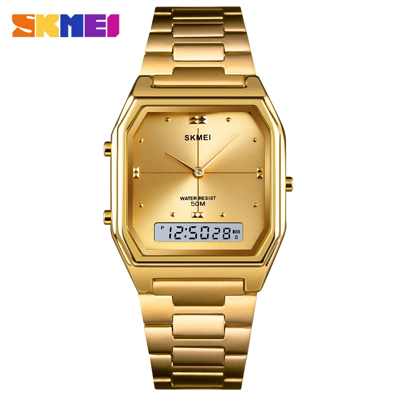 Women Digital Watch Luxury Rose Gold Stainless Steel Bracelet Wrist watch Top Brand SKMEI Sports Women's Watches Clock Male