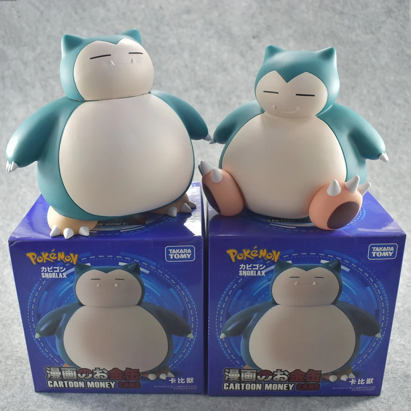 Cute Cartoon Piggy Bank Snorlax Anime Figuras Pokemones Snorlax Money Bank Action Figure Model Toys Gifts for Kids