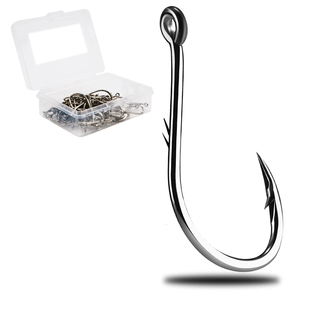 Simpleyi 50pcs/1Box Iseama Circle Carp Eyed Fishing Hook Size 12 9 6 4 1 1/0 2/0 3/0 4/0 5/0 Ring eye Japan Fishhook