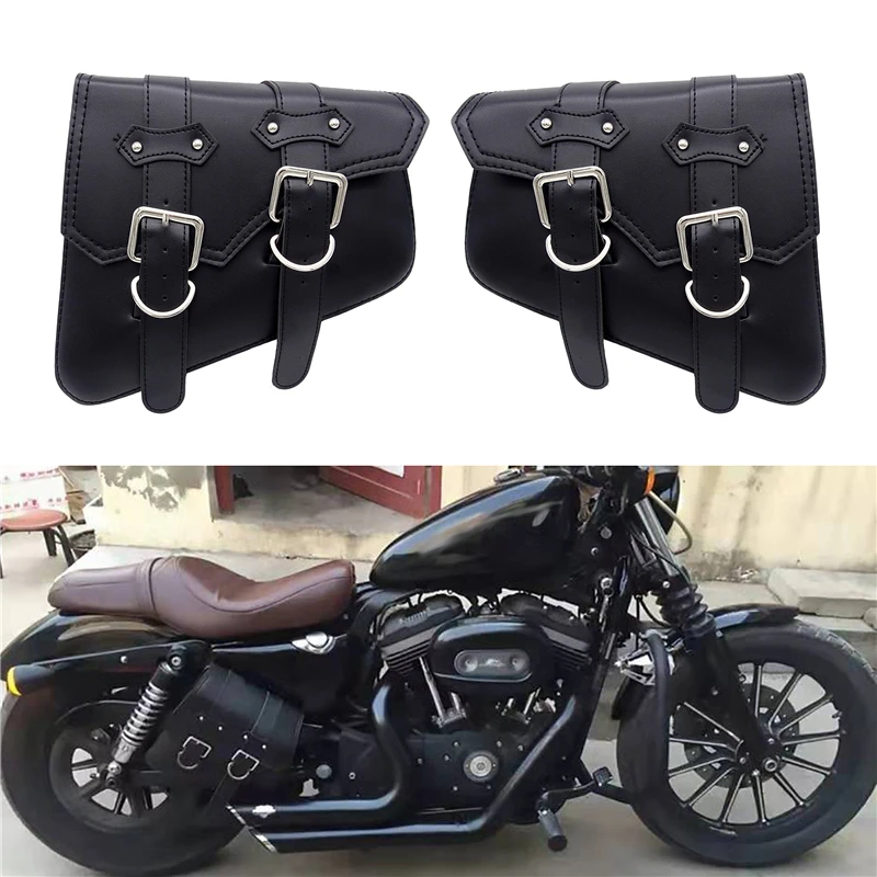 Motorcycle Waterproof Bag Motorcycle Saddle Bags Pu Leather Motorbike Side Tool Bag Out Door Luggage for Sportster XL 883 1200