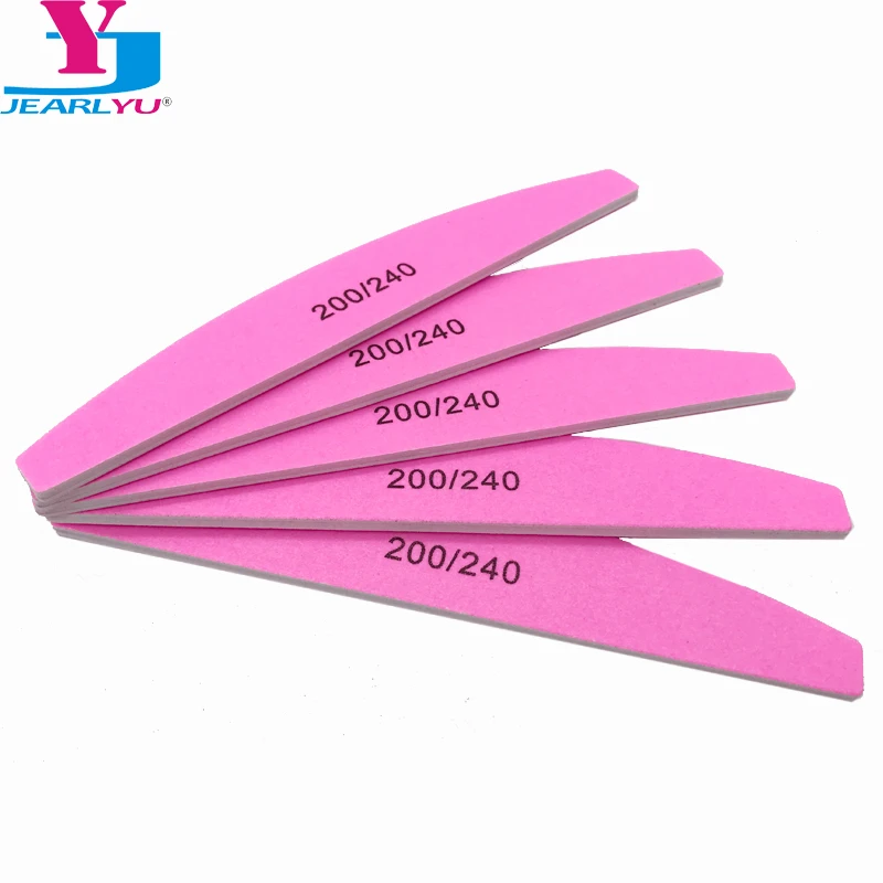 5 pcs/lot Nail Art Sanding Pink Nail File Sandpaper Grit 200/240 Buffer Polishing For Manicure Care Tools Beauty Salon Tools Set