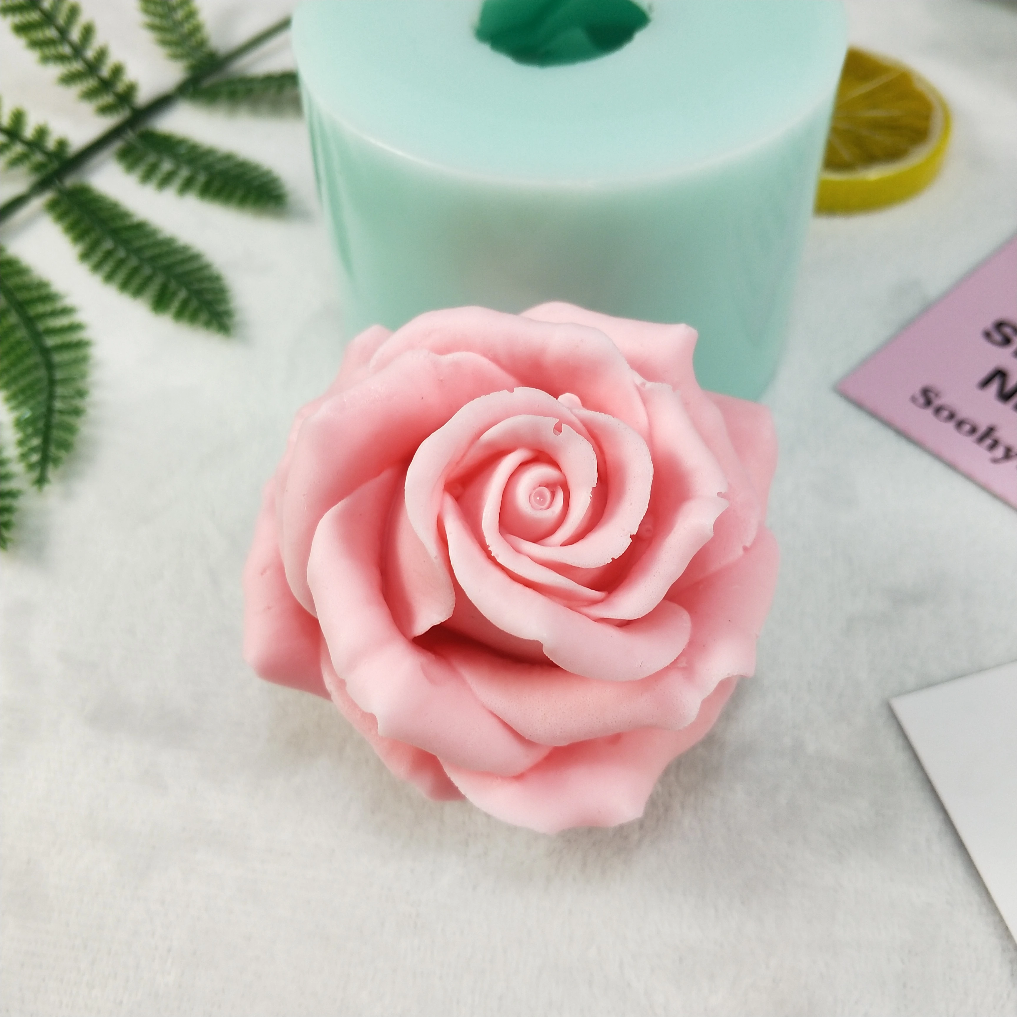 Bloom Rose Flower shape 3D Silicone Mold Soap Making DIY Wedding Cake Mold Cupcake Jelly Candy Decoration Craft Baking Tools