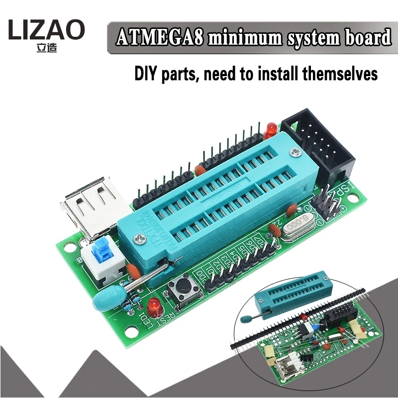 ATmega8 ATmega48 ATMEGA88 Development Board AVR (NO Chip) New Diy Electronic Module Diy Kit Pcb Board USB Interface