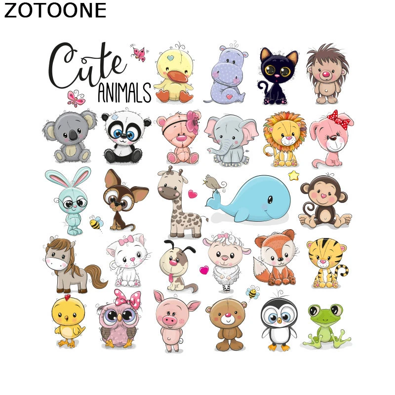 ZOTOONE Child Cute Animal Owl Set Heat Transfers for Clothes Applications DIY Iron on Transfer Patches Cute T-shirt Sticker E