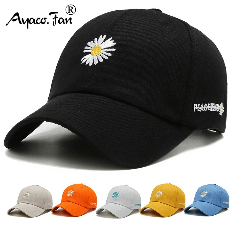 Summer Women Men Flower Embroidered Baseball Cap Solid Snapback Unisex Sunhat Outdoor Sports Hip Hop Baseball Hats Casquette