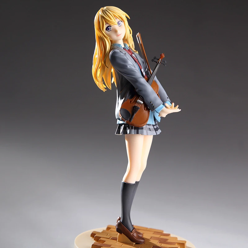 Anime Your Lie in April Miyazono Kaori Violin Girl Cute Standing PVC Action Figure Cartoon Doll 20cm