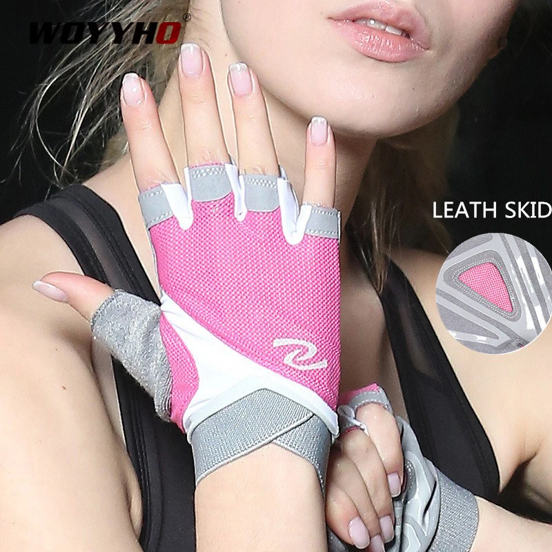 Professional Gym Gloves Women Weight Lifting Crossfit Workout Fitness Gloves Breathable Bodybuilding Half Finger Hand Protector