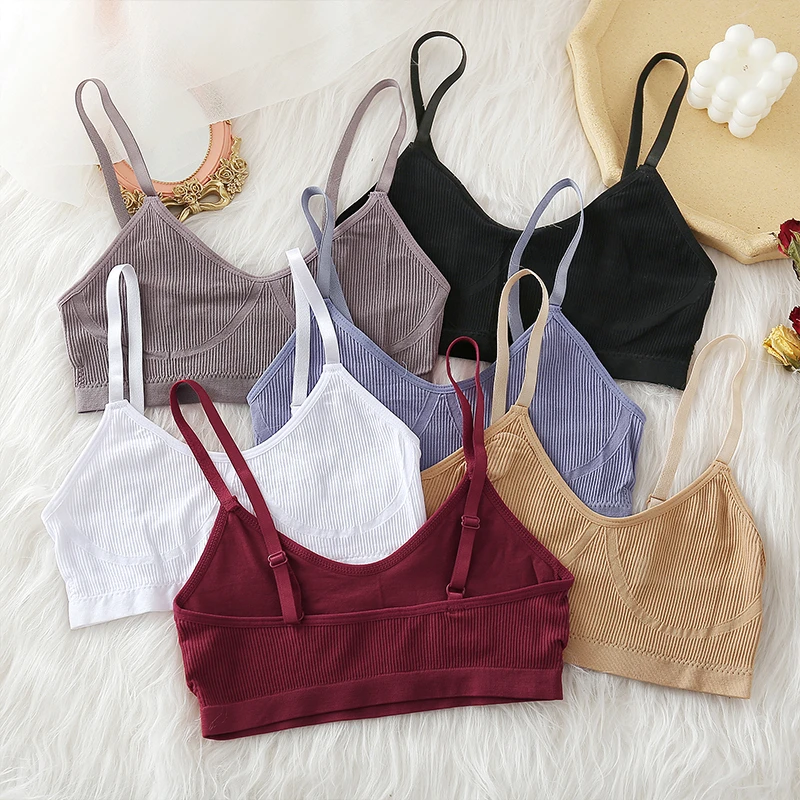 Women Seamless Crop Tops Tube Top Female Streetwear Backless Sexy Camisole Sports Lingerie Bra Crop Top Fashion Top Tank Femme