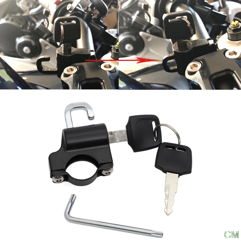 Anti-theft Helmet Lock Security Portable7/8''22mm fit Honda Yamaha Bicycle lock Motorcycle Handlebar Lock motorcycle accessories