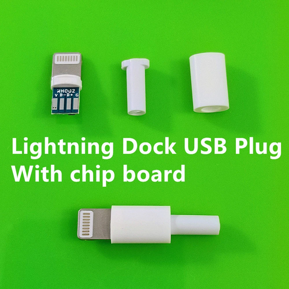 4PCS/LOT YT2157  Lightning Dock USB Plug with chip board or not  Male connector welding Data OTG line interface  DIY data cable