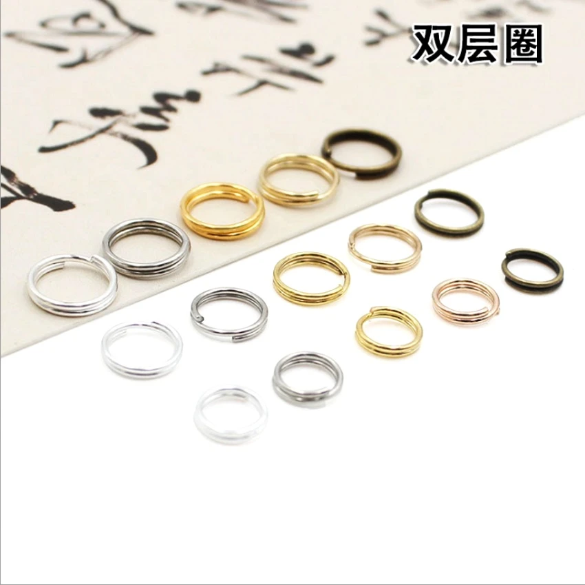 100pcs/lot 4 5 6 8 10mm Open Jump Rings Double Loops Gold Silver Color Split Rings Connectors For Jewelry Making Findings DiY