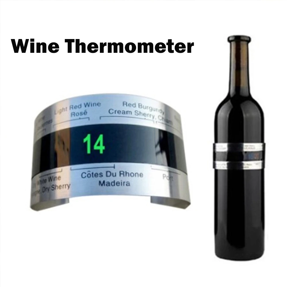 Wine Collar Thermometer Bar Beverage Tool Clever Bottle Snap Thermometer LCD Display clip Sensor for Champagne beer red wine