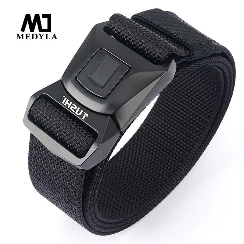 MEDYLA Official Genuine Tactical Belt metal Buckle Military Belt Soft Real Nylon Sports Accessories Men Christmas Gift BLL2035