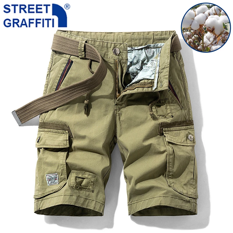2021 Men Summer New Tactical Cotton Cargo Shorts Men Casual Breeches Bermuda Shorts Men Fashion Pants Camouflage Beach Shorts