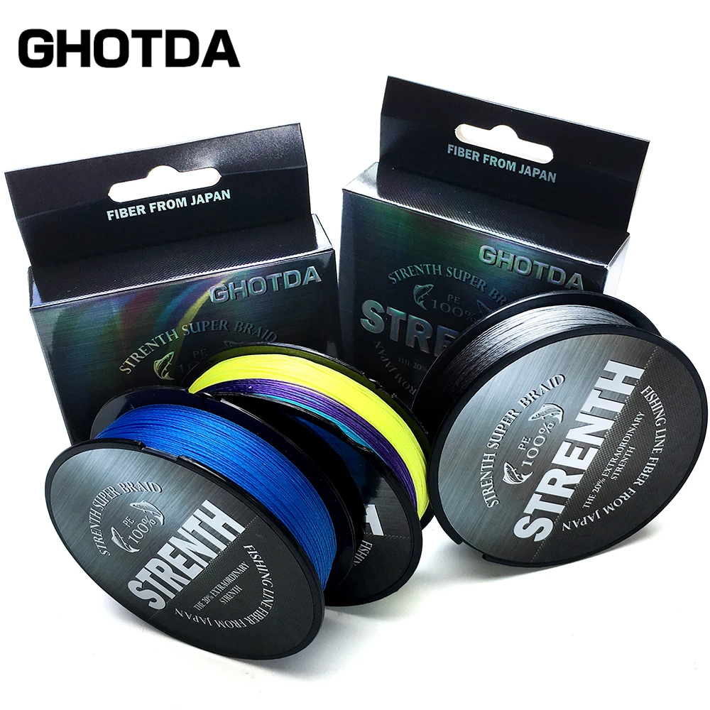 GHOTDA New 100M 4 Strands PE Braided Fishing Line Multifilament Fishing Line