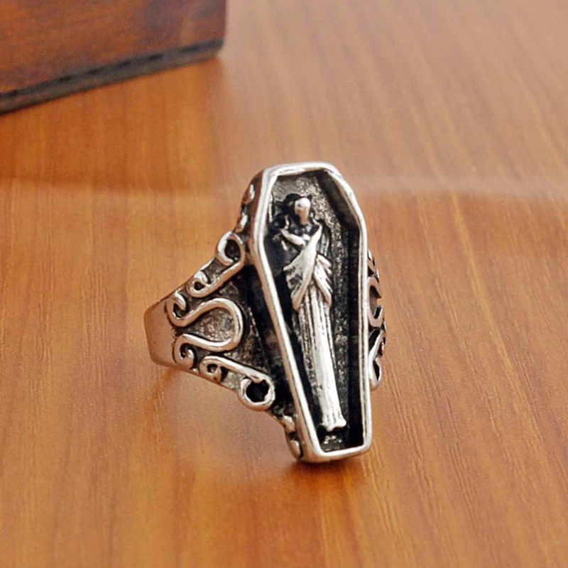 Vintage Vampire  Rings For Men Women Personality Male Punk Rock Rap Ring Accessories Men's Biker Adjustable Gothic Jewelry