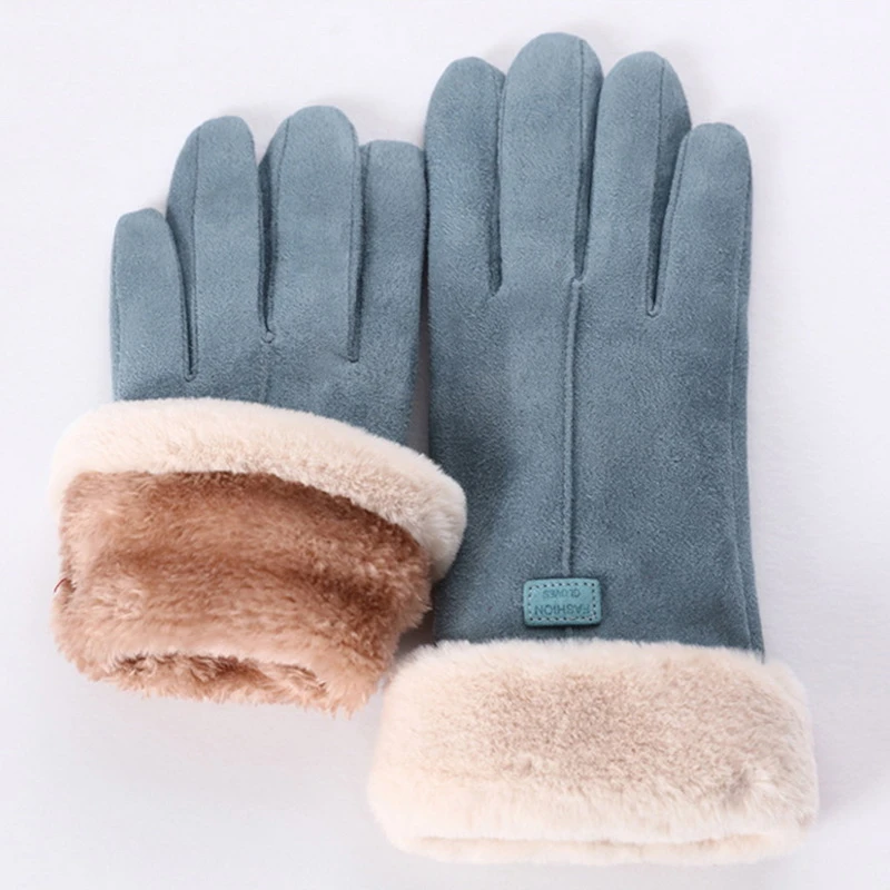 2020 New Fashion Women Gloves Autumn Winter Cute Furry Warm Mitts Full Finger Mittens Women Outdoor Sport Female Gloves Screen