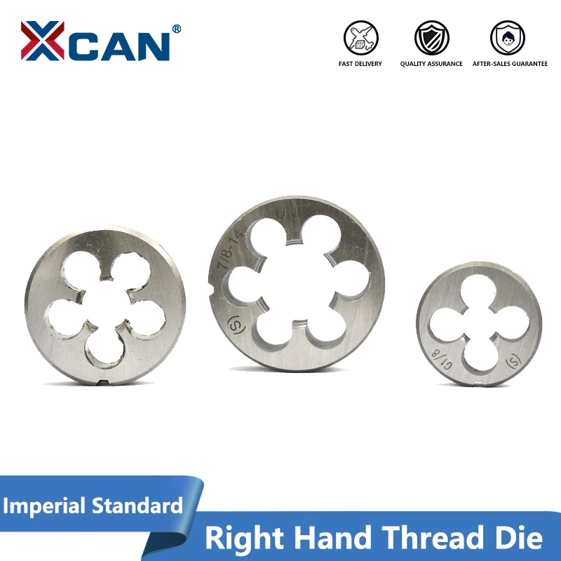 XCAN 1pc G1/4-19 G1/8-28 1/4 NC20 3/8 NC16 7/8 14UNF 1/2-28 UNEF Right Hand Thread Die Machine Screw Die