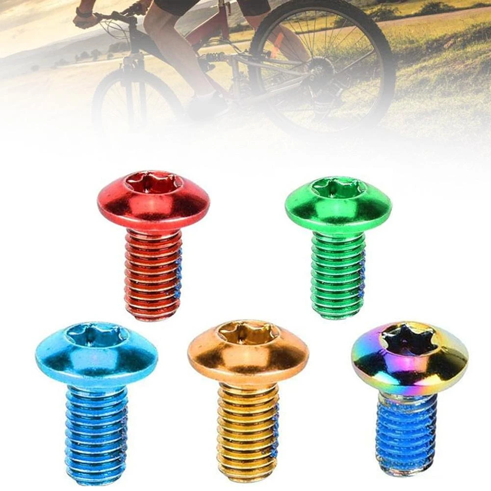 12Pcs M5x11.5 MTB Road Bike Bicycle Disk Brake Rotor Bolts Steel T25 Torx Screws Cycling Colorful Disc Screw Bicycle Accessaries