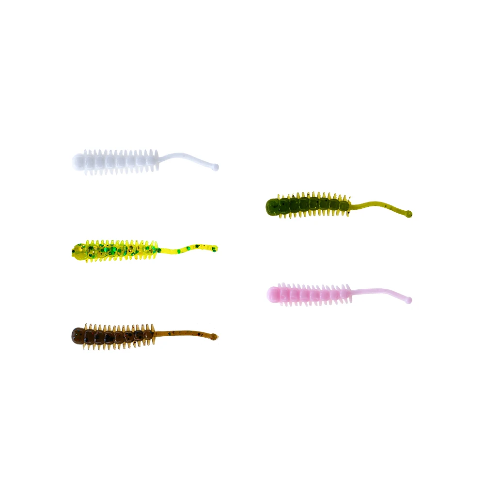 BassLegend Fishing Saltwater Sea Soft Tiny Small Worm Grub Rock Bottom Fish Bass Pike Trout Walleye Lure Swimbait 40mm 0.2g