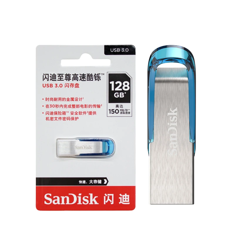 Original SanDisk Ultra Flair Flash Drive USB 3.0 32GB 64GB 128GB Portable High Speed Memory Stick U Disk For Computer