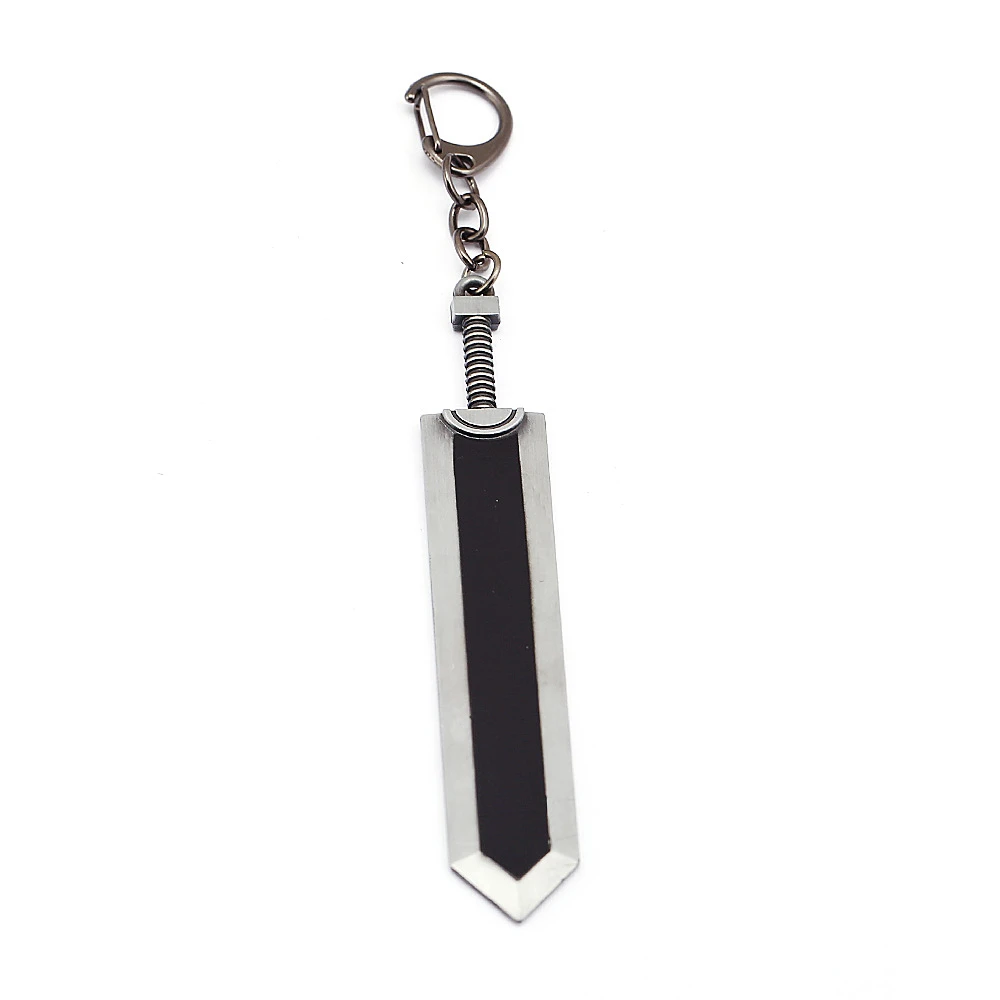 Anime Berserk Guts Key Chains Black Swordsman Guts Metal Car Keychain Pendants Keyrings Holder Copslay Figure Toy Souvenirs Gift