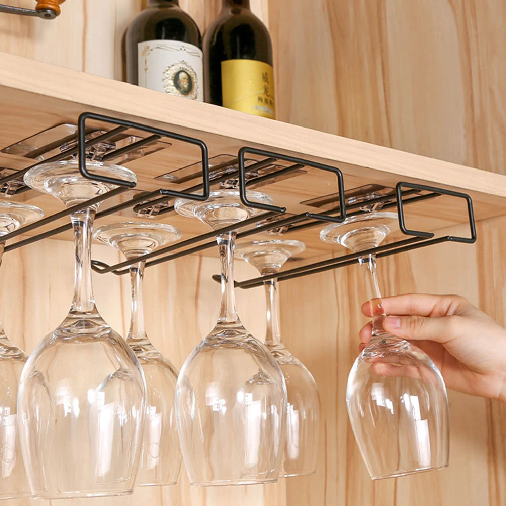 High Quality Useful Iron Wine Rack Glass Holder Hanging Bar Hanger Shelf Stainless Steel Wine Glass Rack Stand Paper Roll Holder