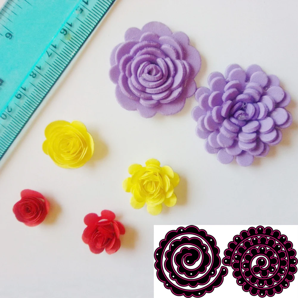 Spiral Flower Metal cutting Mould cutting Mould scrapbook Decoration embossed Photo album Decoration Card making DIY Handicrafts