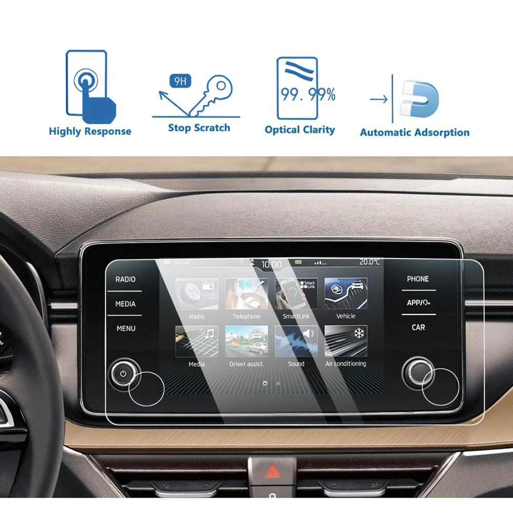 LFOTPP For Kamiq/Scala Bolero 8 Inch 2020 Car Navigation Display Tempered Glass Screen Protector Auto Interior Protect Sticker