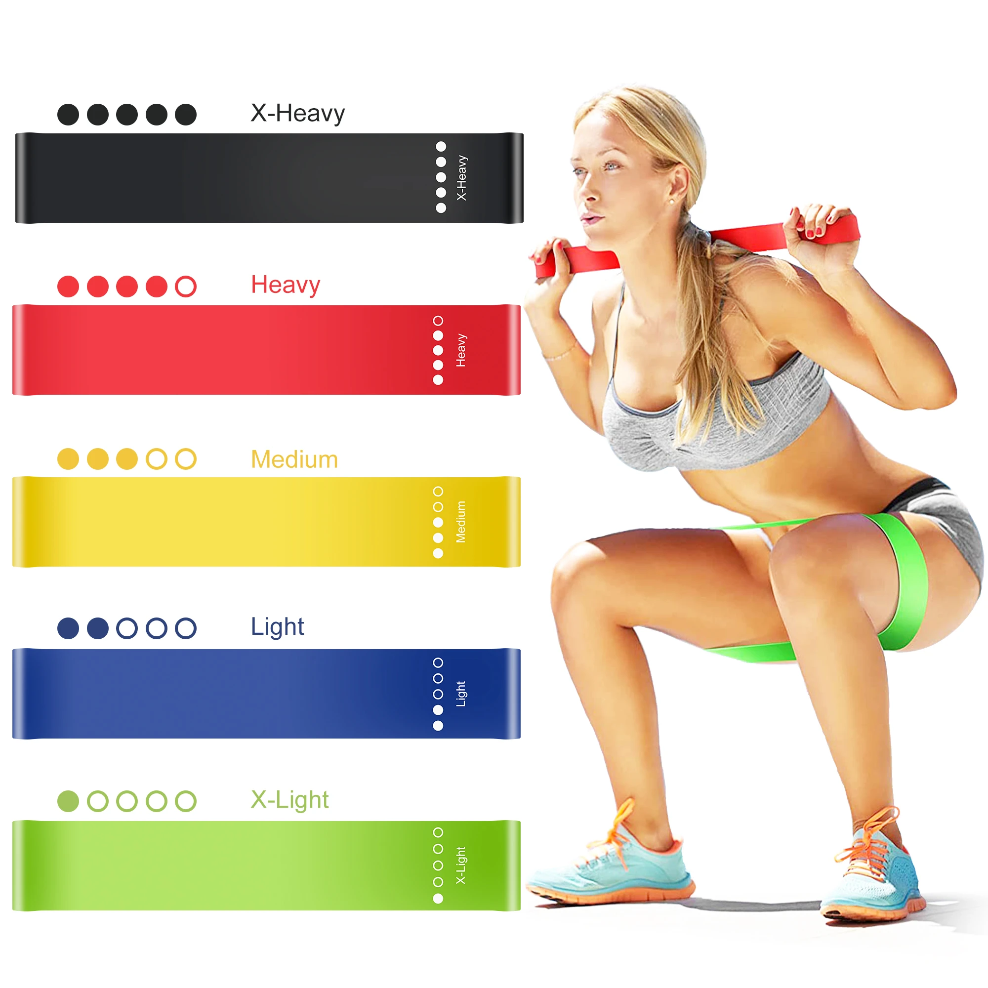 5Pcs/Set Resistance Bands Set Elastic Band For Fitness Rubber Bands Rubber For Gum Set Sport Yoga Exercise Gym Rubber Workout