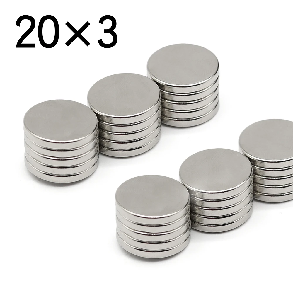 5/10/20/50 Pcs 20x3 Round NdFeB Neodymium Magnet N35 Super Powerful imanes Permanent Magnetic Disc