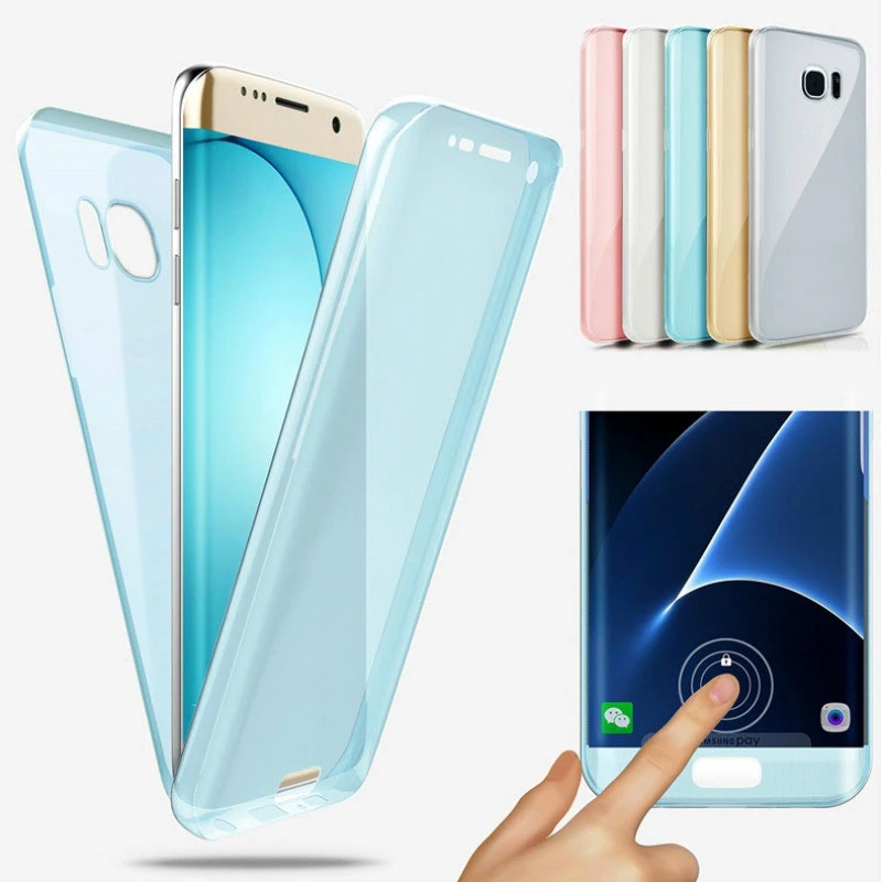 Luxury Soft 360 Full Cover Silicone Case for Samsung Galaxy A6 A8 J4 J6 A7 2018 A750 S9 S8 Plus S7 Edge A3 A5 J3 J5 J7 2016 2017