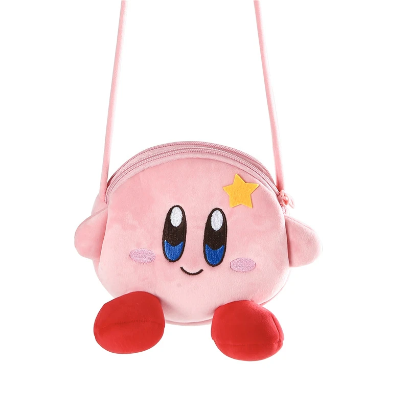 Kawaii Kirby Plush Toy Hand Bag Cartoon Star Kirby Messenger Bag Plush Toy for Girls Birthday Gifts