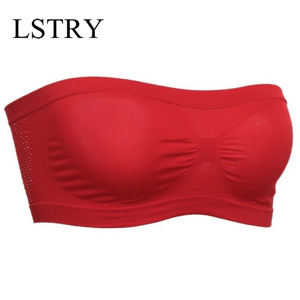 Women Lady Tube Top Bra Bandeau Underwear Sexy Wrapped Chest Strapless Lstry Girls Breathable Stretch Layer Seamless Crop Tops