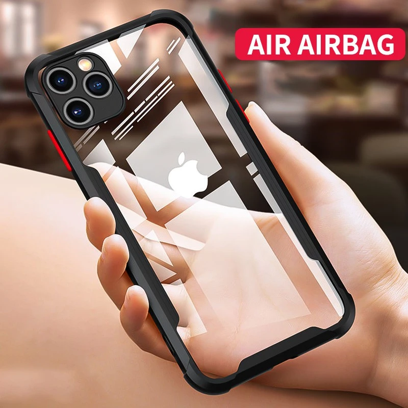 Luxury Silicone Airbag Shockproof Soft Phone Case For iPhone 11 12 Pro Max Mini X Xs XR 7 8 Plus SE 2020 Transparent Thin Cover