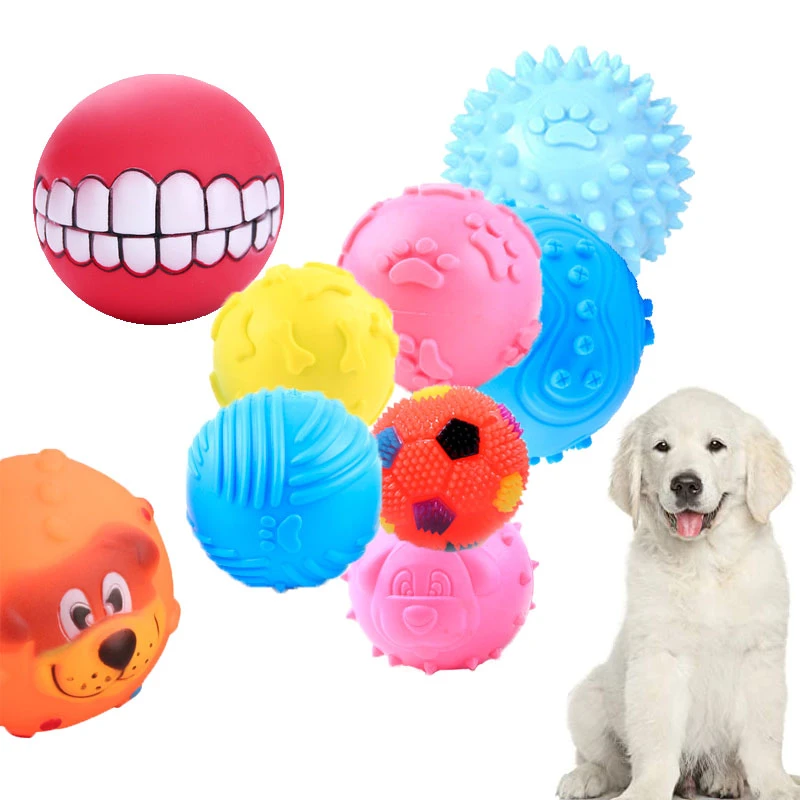 Pet Dog Squeaky Ball Toys Puppy Cats Chewing Training Biting Stuff Dogs Toys Pets Brinquedo Cachorro Cleaning Supplies Peluche