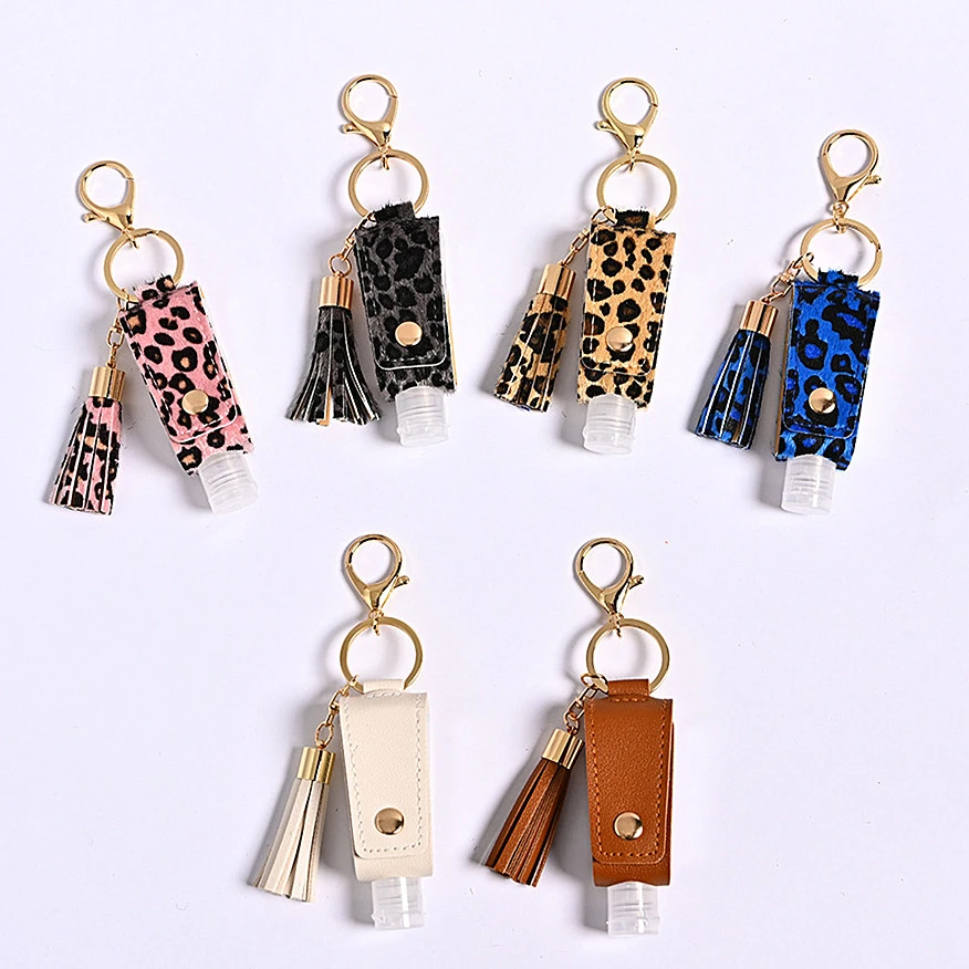 30ml New Portable Hand Sanitizer Bottle Keychain Holder Cleanser Cosmetic Container Removable Travel Cover Set Gel Bottle