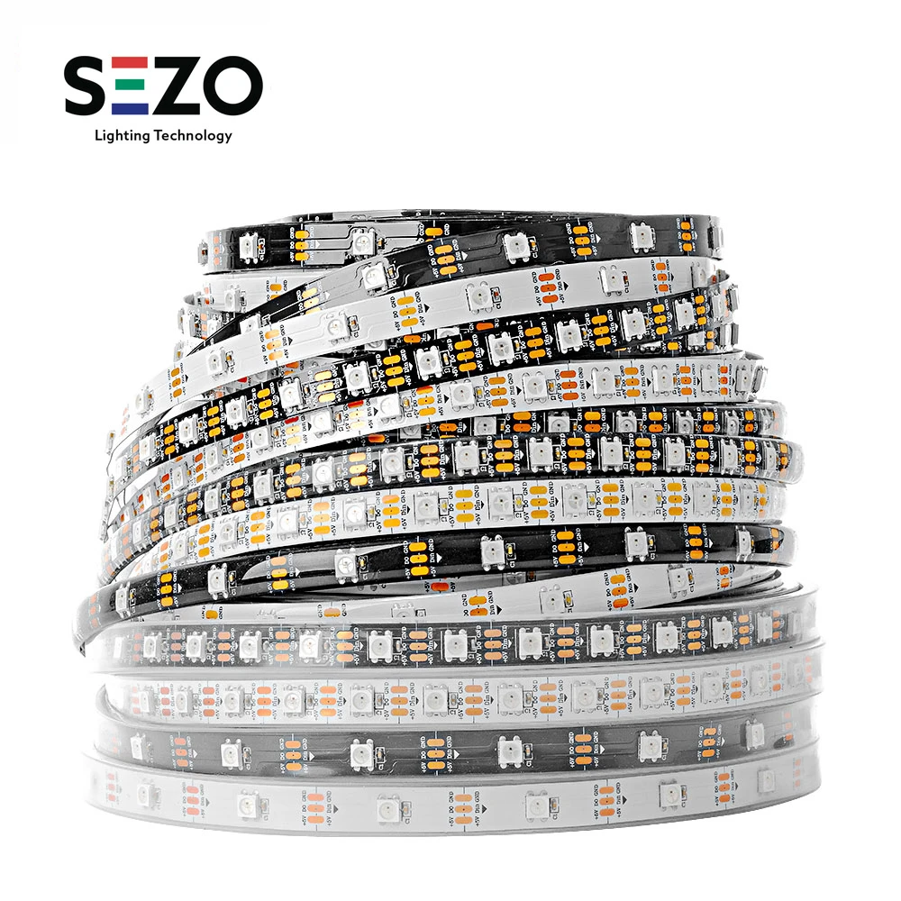 WS2812 WS2812B Led Strip Individually Addressable Smart RGB Led Lights Strip Black White PCB IP30/65/67 Waterproof DC5V 0.3W/LED