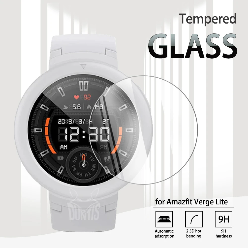 Amazfit Verge Lite Tempered Glass Screen Protector For Xiaomi Huami Amazfit Verge Lite Smart Watch Anti-Scratch Transparent Film