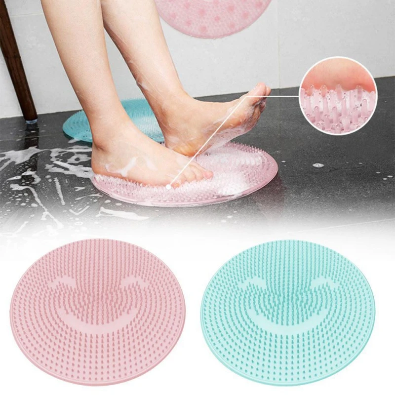 Silicone Bath Mats Shower Back Brush Massager  Foot  Dead Skin Anti Skid Pad room Mat Set