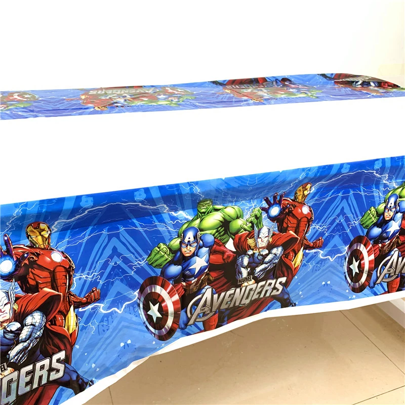 Disney Avenger Captain America 1.1*1.8M Birthday Party Decoration Kids Supplies Disposable Tableware Tablecloth Baby Shower
