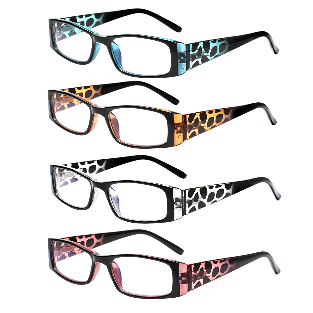 Reading Glasses Ladies Quality Fashion Rectangular Frame with Comfort Spring Hinge Reader Eyeglasses for Women 2.0 3.0 4.0 5.0
