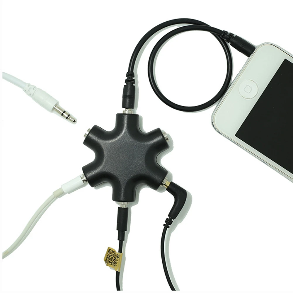 3.5mm Stereo Headset Headphone Earphone Extension Audio Hub Splitter Adapter 1 Male to 2 3 4 5 Female Audio Cable