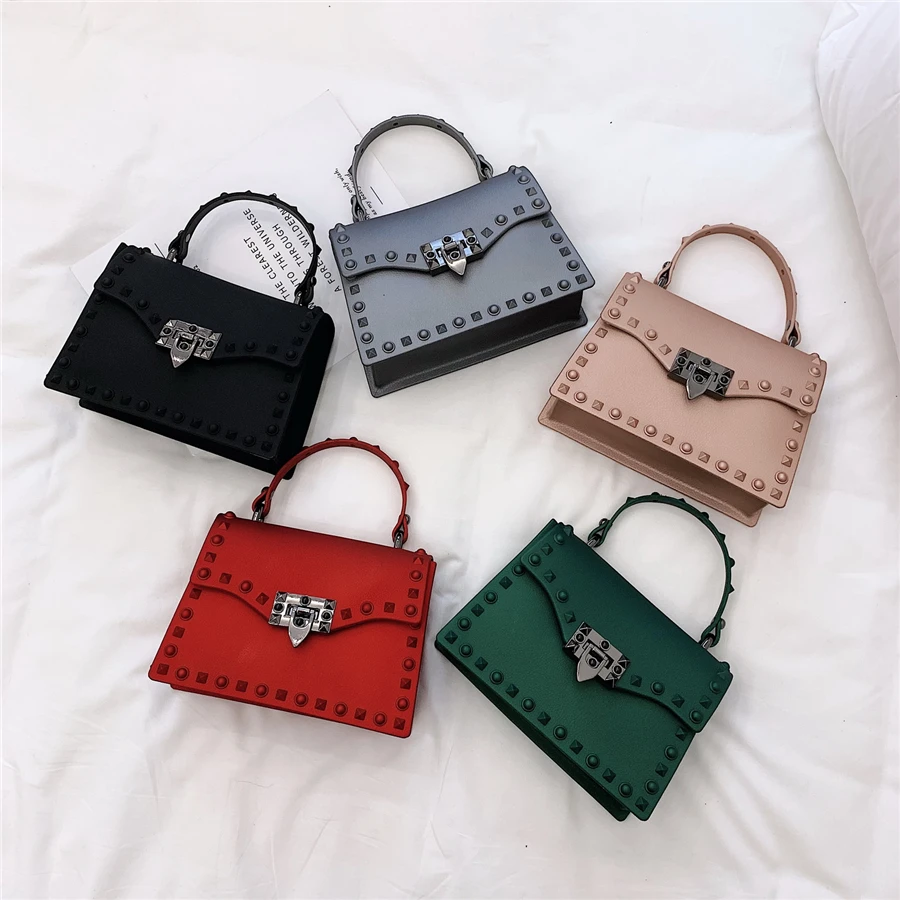 Women Small PVC Handbags High Quality Ladies Shoulder Messenger Bags Fashion Designer Female Purses Casual Rivet Crossbody Bag