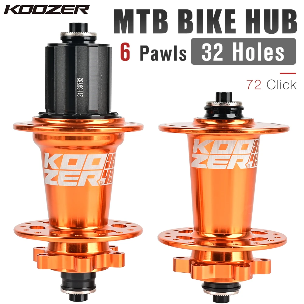 Koozer Colorful 32H MTB Hubs 4 Bearing Mountain Bike Disc Brake Hub Rear 10*135mm QR 100*15 12*142mm Thru Bicycle Hub XM490 PRO