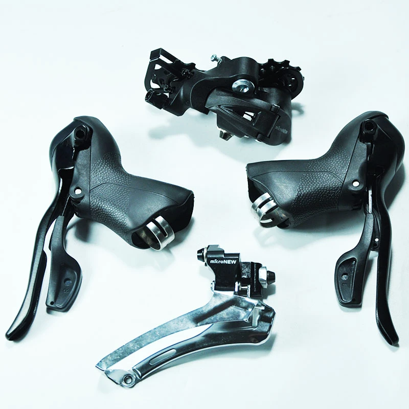 MicroNEW STI Road Bike Shifters Double Trip 7 8 9 10Speed Lever Brake Bicycle Derailleur Groupset Compatible for Shimno parts