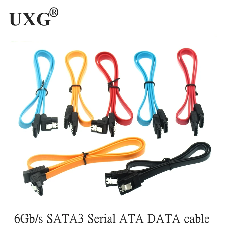 SSD HDD SATA 3.0 III Data Cable to SSD HDD Hard Disk Drive Cord Sata3 Straight Right Angle 6Gb/s for MSI Gigabyte Motherboard